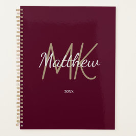 Initialer Name des benutzerdefinierten Burgundy-Mo Planer