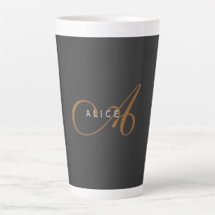 Initialer Name des Niedlichen Schlichten Monogramm Milchtasse