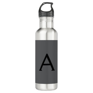 Initialer Name für das klassische Gray Simple Mono Edelstahlflasche