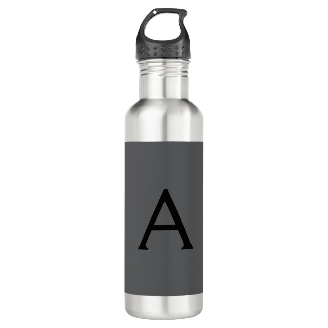 Initialer Name für das klassische Gray Simple Mono Edelstahlflasche (Vorderseite)