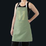 Initialer Name für das Sage Green Modern Minimal M Schürze<br><div class="desc">Sage Green Modern Minimal Monogram Initial Name Schürze,  das ideale Geschenk für alle,  die Lieben zu kochen oder Handwerk!</div>