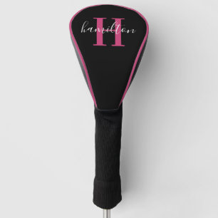 Initialer rosa Monogramm-Name Golf Headcover