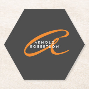 Initialer Schlichter Gray-Trendy-Name für Monogram Untersetzer