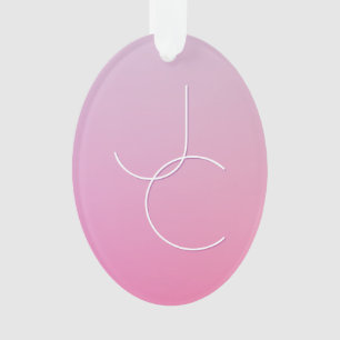 Initiales de chevauchement modernes 2 Ombre rose