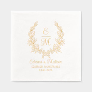 Initiales de la couronne mariage Floral Laurel