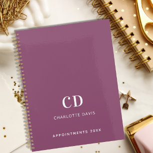 Initiales de monogramme de prune violette