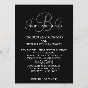 Initiales de trois monogrammes Noms des invitation