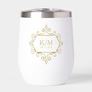 Initiales du Mariage Gold Filigree fin ID871
