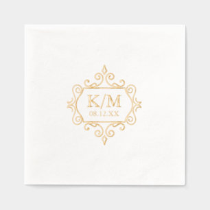 Initiales du Mariage Gold Filigree fin ID871