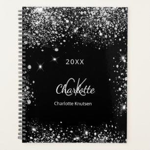Initiales en argent noir monogramme de parties sci