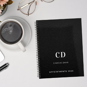 Initiales en cuir noir monogramme 2026