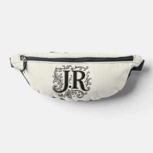 Initiales J.R avec décor