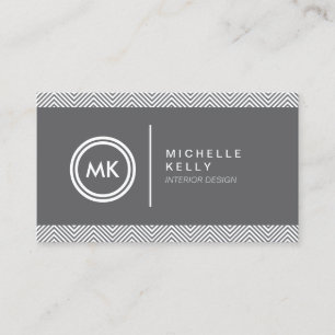INITIALES LOGO avec CHEVRON MOTIF 2 Carte de visit