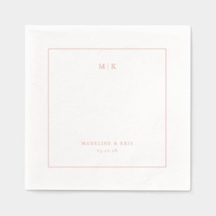 Initiales minimalistes corail élégantes