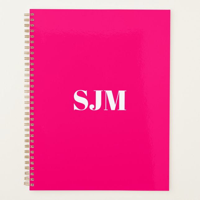 Initiales minimalistes modernes en monogramme rose (Devant)