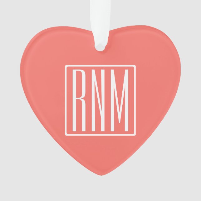 Initiales Monogramme | Blanc Sur Corail (devant)