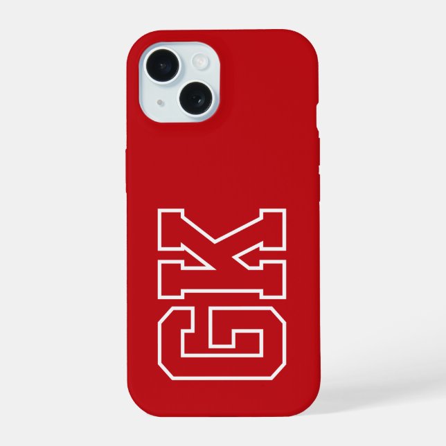 Initiales Monogramme Rouge Blanc Moderne (Verso)