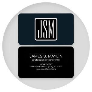 Initiales monogrammes modernes   Noir & Blanc