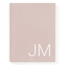Initiales monogrammes surdimensionnées Carnet rose
