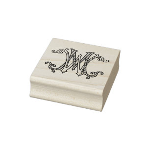 Initiales MW WM Monogram Mariage de tampon en caou