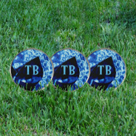 Initiales personnalisées Abstraites True Blue Edgy