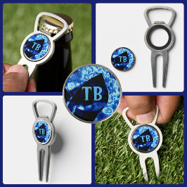 Initiales personnalisées Abstraites True Blue Edgy