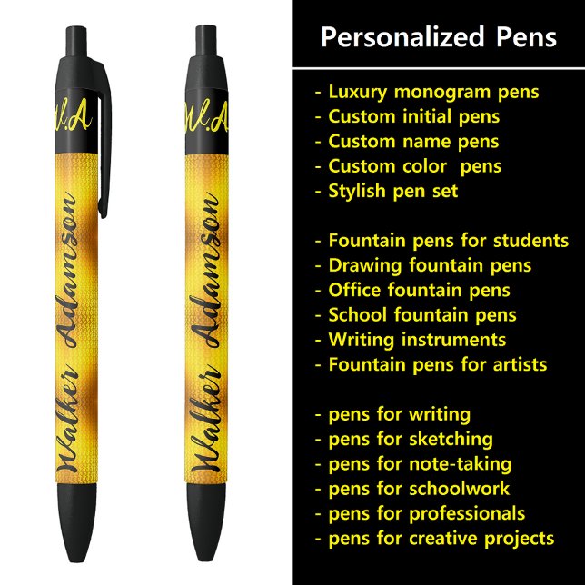 Initiales personnalisées en monogramme, Stylos fan (Fountain pens for students
Drawing fountain pens
Office supplies fountain pens
School fountain
)