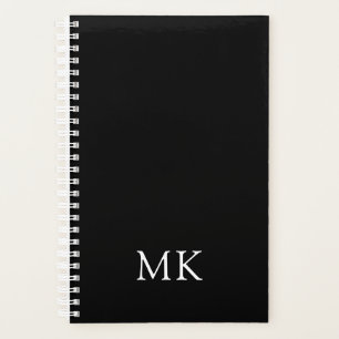 Initiales personnalisées Noir Moderne Monogramme