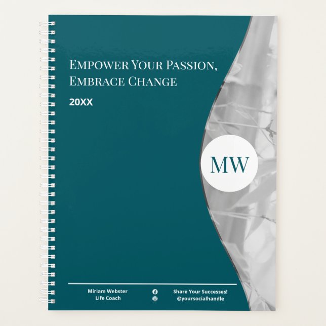 Initiales Photo Turquoise White Life Coach Workboo (Devant)