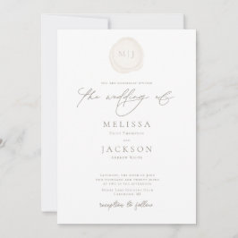 Initiales scellées Faire-part de mariage à crème m