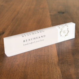 Initiales Wappen der Dusky Pink-Wildblume Namensplakette