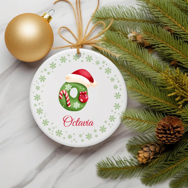 Initialfamilien für Weihnachts-Custom-Monogram Keramik Ornament (Custom Monogrammed initials Ornament)