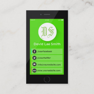 Initiallogo Monogramm Smartphone-Visitenkarte Visitenkarte