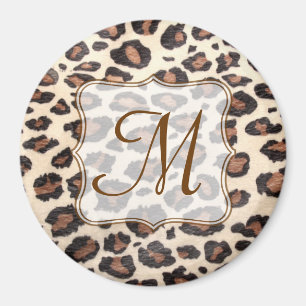 Initialmagazin "Cheetah Spot Animal Print Monogram Magnet