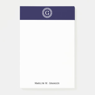 Initialmonogramm für den Navy Blue Whites griechis Post-it Klebezettel