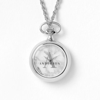 Initialmonogramm Marmormor Armbanduhr