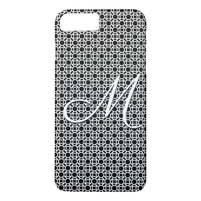 Initialmonogramm Schwarz/Weiß Case-Mate iPhone Hülle (Rückseite)