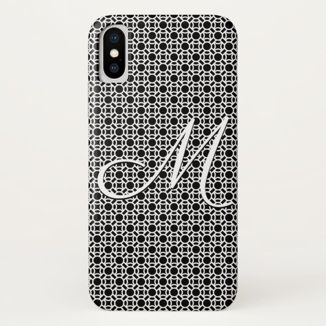 Initialmonogramm Schwarz/Weiß Case-Mate iPhone Hülle (Rückseite)