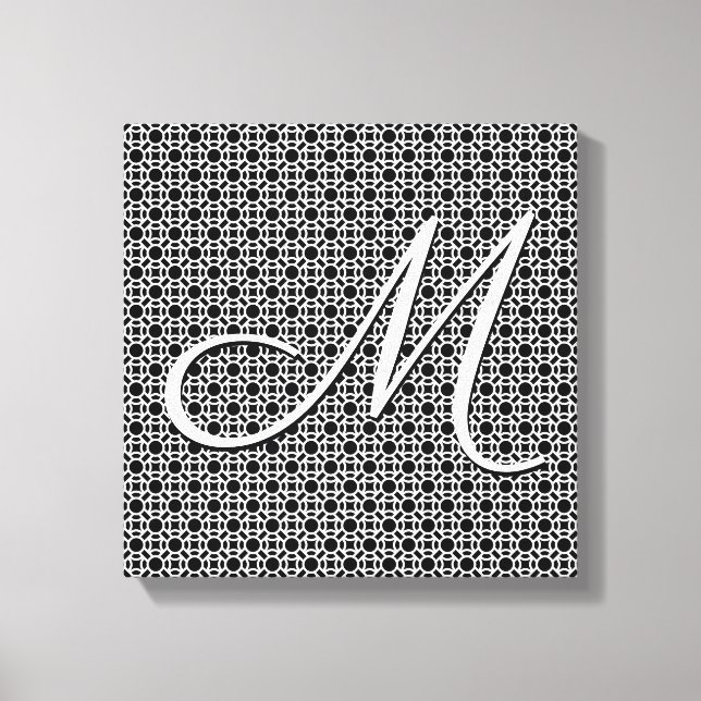 Initialmonogramm Schwarz/Weiß Leinwanddruck (Vorderseite)