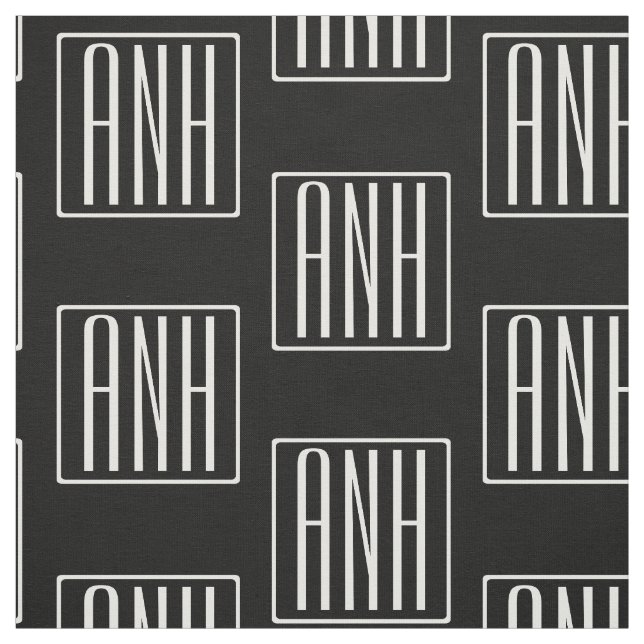 Initialmonogramm | Schwarz weiß Stoff (Muster)