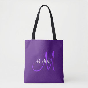 Initialmonogramm Typografie Name Royal Lila Tasche