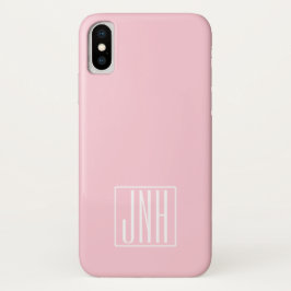 Initialmonogramm | Weiß auf hellrosa Case-Mate iPhone Hülle