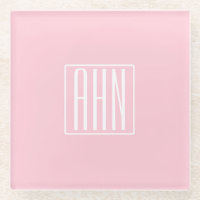 Initialmonogramm | Weiß auf hellrosa