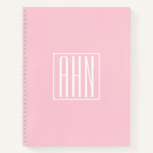 Initialmonogramm | Weiß auf hellrosa