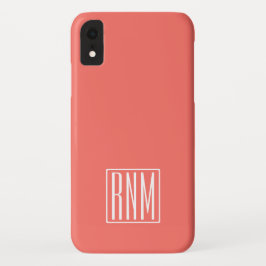 Initialmonogramm | Weiß auf Korallen Case-Mate iPhone Hülle