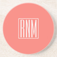 Initialmonogramm | Weiß auf Korallen
