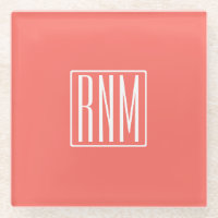 Initialmonogramm | Weiß auf Korallen