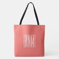 Initialmonogramm | Weiß auf Korallen