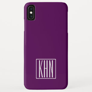 Initialmonogramm White on Deep Lila Case-Mate iPhone Hülle