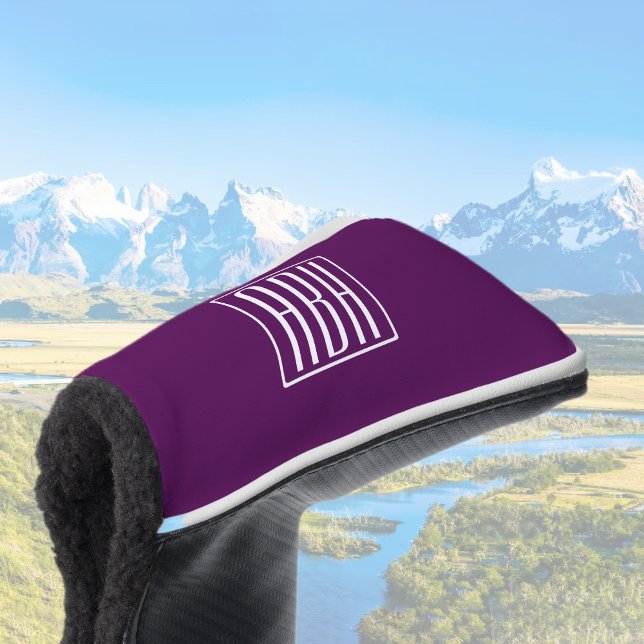 Initialmonogramm | White on Deep Lila Golf Headcover (Von Creator hochgeladen)